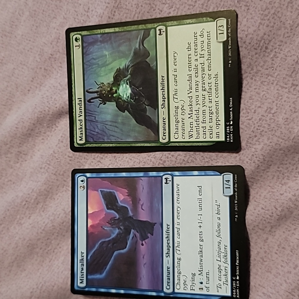 Set of 2 Magic The Gathering (MTG) Creature Shapeshifter Trading Cards
